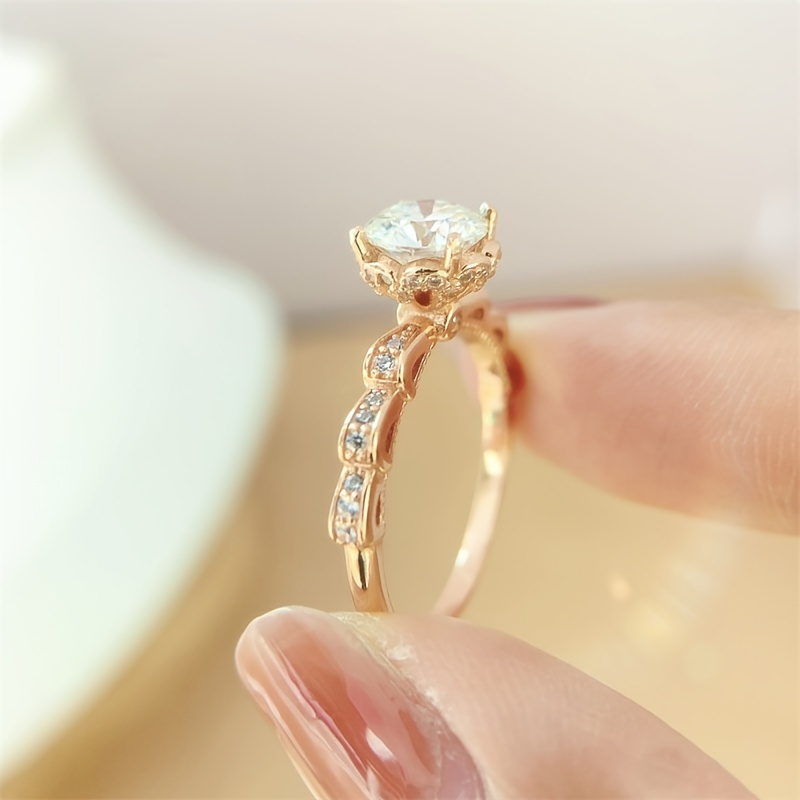 1ct Moissanite Vintage Boho Style Engagement Ring